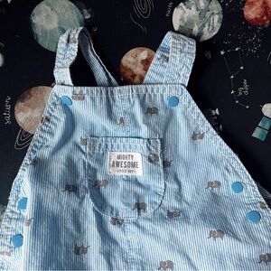 “mighty awesome little boy” baby overalls 🐘